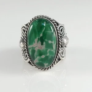 Anillo Andy Cadman Navajo de Plata Esterlina Hecho a Mano Raro Gema Grado Utah Variscita - Imagen 1 de 6