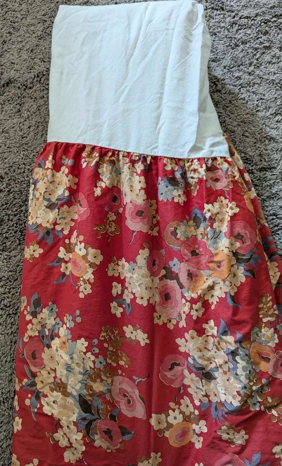 Falda de cama con volantes y polvo Queen Ralph Lauren Madeline roja FLORAL 18" caída dividida Cnrs Foto 1 de 4