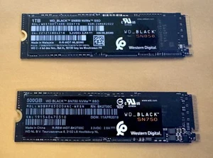 Western Digital Black 500GB & 1TB SSD M.2 2280 Hard Drives - Afbeelding 1 van 2