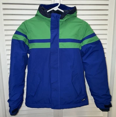 Lands' End Boy's Parka Coat Size M 10 12 Winter Jacket Blue Green Zipper EUC - Image 1 of 4