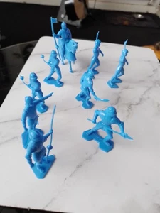 1/32 Marx Men at Arms 9 Figuren in blau 1 montiert - Bild 1 von 8
