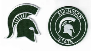(2) Logotipos del equipo Michigan State Spartans bordados 3 pulgadas hierro/parche para coser - Imagen 1 de 2