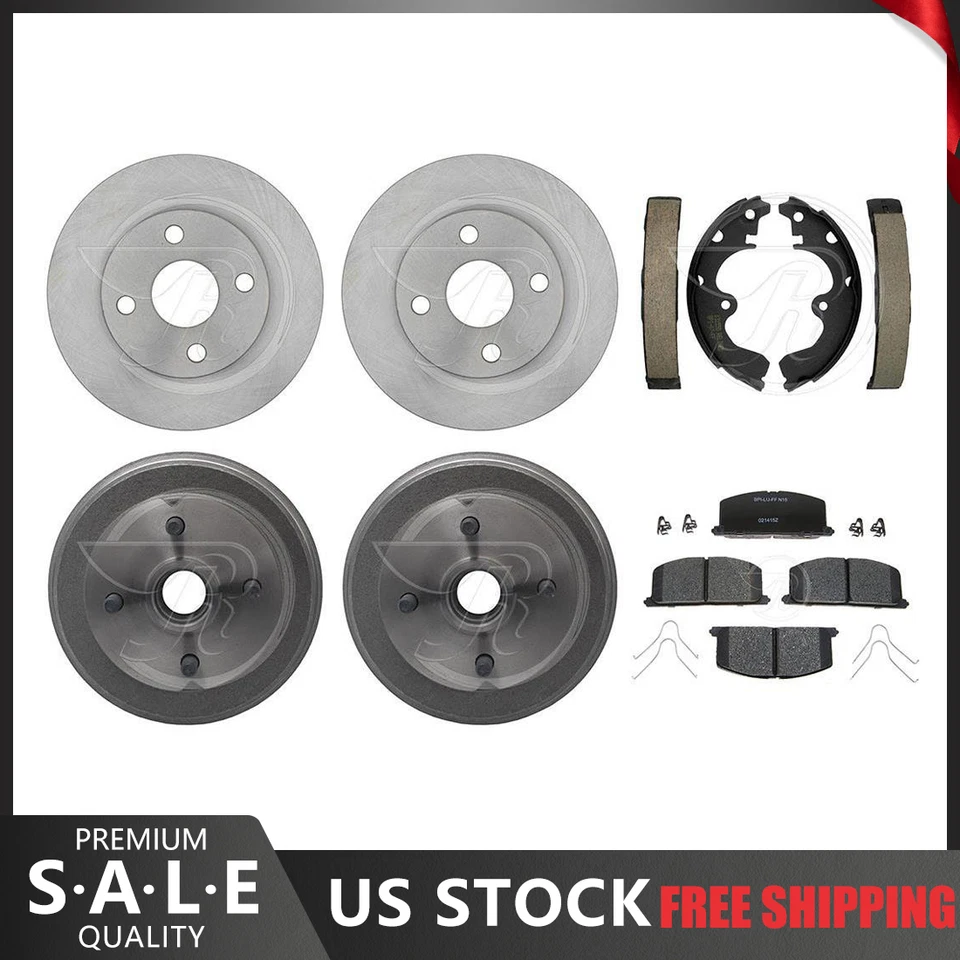 Rotores de freio e pastilhas de cerâmica Toyota Tercel 1996-1999 + tambores e sapatas de freio - Imagem 1 de 4