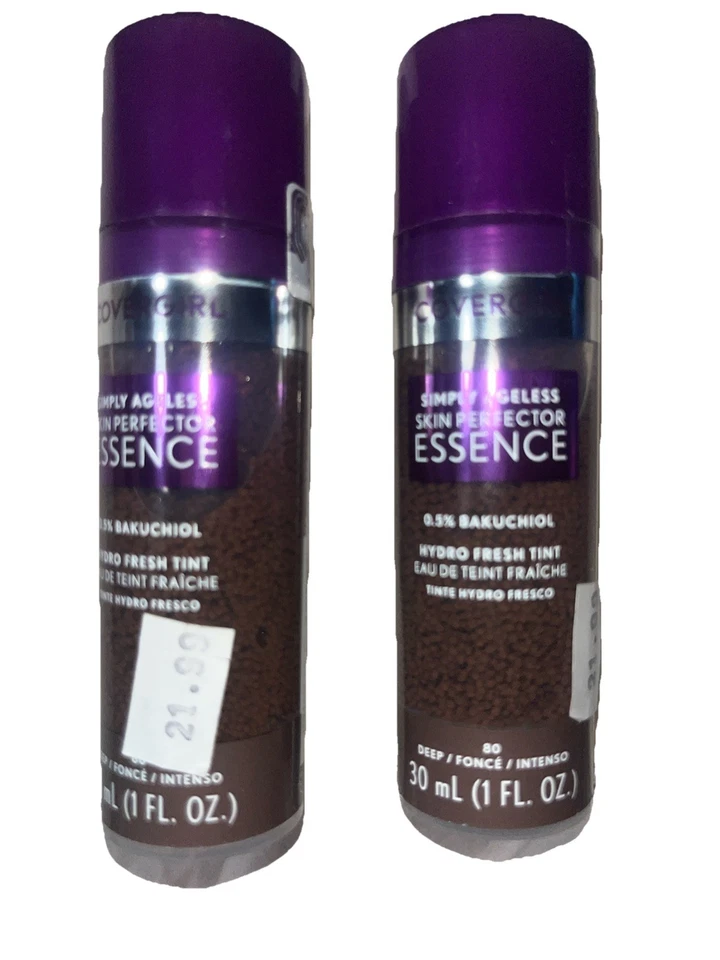 Lot of 2 CoverGirl NEW Simply Ageless Skin Perfector Essence Fresh Tint 80 deep - Image 1 of 2