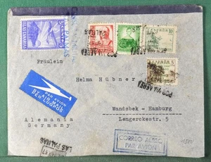 SPAIN cover 1937 civil war period air mail Las Palmas to Hamburg Germany (HcL78) - Picture 1 of 2
