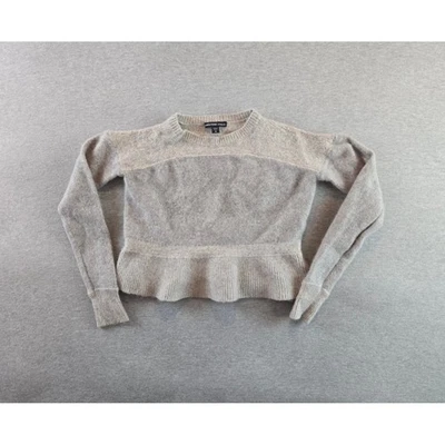 James Perse Sweater Womens 0 XS Gray Colorblock 100% Cashmere Crop Long Sleeve - Image 1 of 4