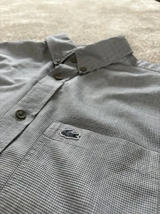 Lacoste L/S Fine Gingham Slim Fit Shirt - Size S/M - Picture 1 of 10