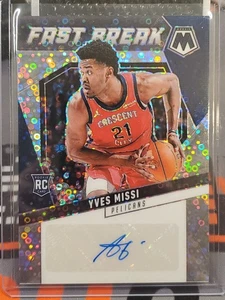 2024-25 Panini Mosaic Fast Break Yves Missi #AFB-MIS RC Rookie Silver Disco Auto - Picture 1 of 6