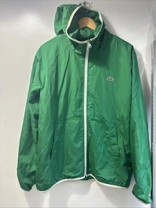 Lacoste Green Hooded Windbreaker Jacket Large Preloved - Picture 1 of 14