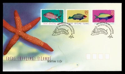 DR WHO 1998 COCOS KEELING ISLANDS AUSTRALIA FDC VIDA MARINA PECES COMBO $ M61485 Foto 1 de 2