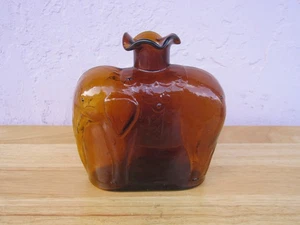 AMBER CLEVENGER BROS. ? HAND BLOWN ELEPHANT FIGURAL BOTTLE - Picture 1 of 6