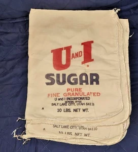 Menge 10 Neu aus altem Lagerbestand Vintage U und I Zucker 10 Pfund Beutel SALT LAKE CITY UTAH - Bild 1 von 3