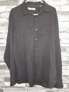 Tommy Bahama Casual Button Down Men Size XL Black Long Sleeve 100% Silk - Picture 1 of 9