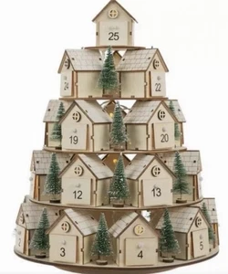 Hobby Lobby 5 Madera Atada CALENDARIO DE ADVIENTO 2025 Árbol de Navidad Iluminar TikTok NUEVO - Imagen 1 de 2