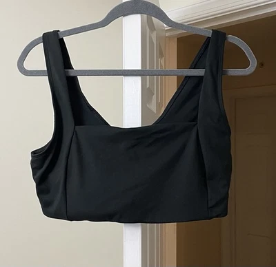 PINK Victoria's Secret Sports Bra Black Square Neck Athletic Gym Women's XXL - Image 1 of 3