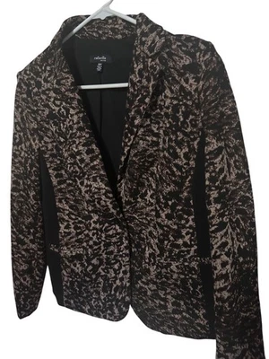 Rafaella Petite Chaqueta Estampado Leopardo Negro y Marrón Talla 10P Foto 1 de 4
