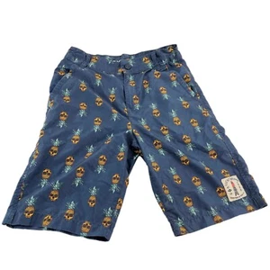 Lucky Brand Board Shorts Swim Trunks Boys Size 16 Pineapple Skulls 21" Long - Picture 1 of 12
