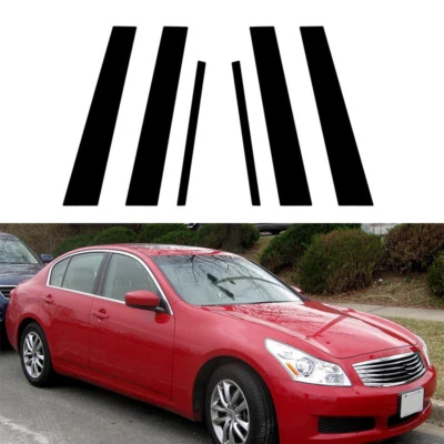 Fit For Infiniti G35 G37 2002-2013 Gloss Black Pillar Posts Door Window Cover - Imagem 1 de 4