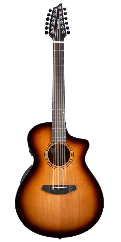 Breedlove Solo Pro Concert Edgeburst 12-String CE Acoustic-Electric Guitar - Red