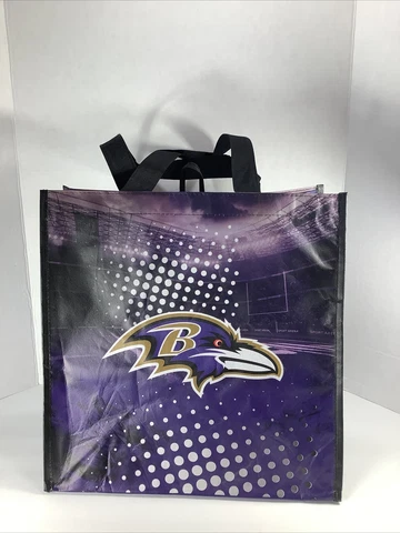 🏈NFL Baltimore Ravens Reusable Shopping Bag 13.75”x 13.5”x 8.25” Cover