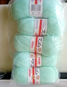 Hilo circular Kika Linhas, tejido y ganchillo, verde menta 5 madejas cada una - Imagen 1 de 4