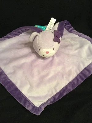 Tiddliwinks Lavendar Purple Teddy Bear Baby Security Blanket Lovey Butterfly - Image 1 of 4