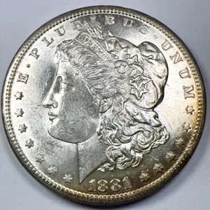 1881-S MORGAN DOLLAR $1 UNCIRCULATED TONED (D74) - Picture 1 of 2