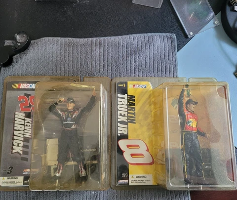 Pair Of Kevin Harvick S3 & Martin Truex Jr S5 Nascar Action McFarlane Figures Cover