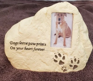 Pet Dog Memorial Urn with Picture Photo Frame Dogs Leave Paw Prints Comfy Hour - Picture 1 of 10