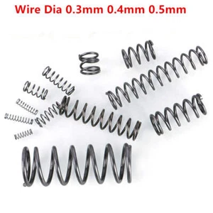 10Pcs Wire Dia 0.3mm 0.4mm 0.5mm Spring Steel Compression Springs Various Length - Picture 1 of 3