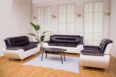 Greatime Modern Leatherette Sofa with Pillow Top Armrest - Image 1 of 4