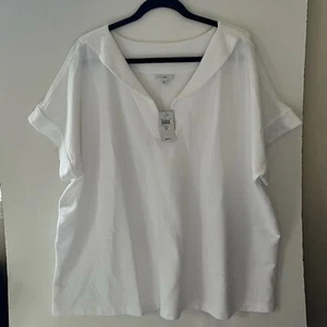 Woman’s size 3x new with tags Collared Short-Sleeve Sweatshirt - Picture 1 of 6