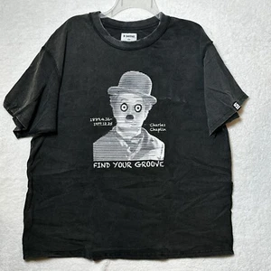 Charles Chaplin Find Your Groove Sinostage Men's Large Black T-Shirt Charlie Tee - Picture 1 of 9