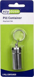 (3PK) Ezy Dose Stainless Steel Keychain Fob Pill Container 025715681306VL - Picture 1 of 1