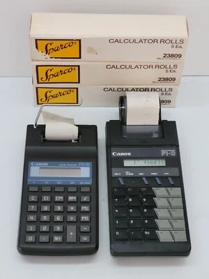 Rare Vintage (Lot Of 2) Canon PZ-D & P1-DIV Palm Printing Calculators W/PAPER - Image 1 of 4