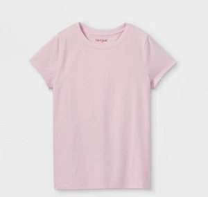 Girls' Short Sleeve T-Shirt - Cat & Jack™. Pink Size L(10-12) - Imagen 1 de 2