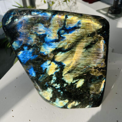 Natural Labradorite Quartz Crystal Freeform Mineral Specimen 3780g