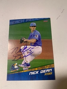 Nick Dean Signed Card 2024 Myrtle Beach Peclians Team Card IP Auto - Picture 1 of 1