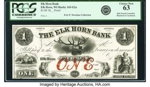 ELK HORN WISCONSIN ELK HORN BANK $1 PROOF ORIG 2015 NEWMAN SALE $1,997 - Bild 1 von 1