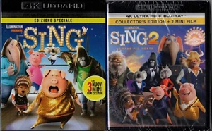 Sing + Sing 2 (2016/2021) 2 blu ray + 4K ed. Universal Pictures - Foto 1 di 2