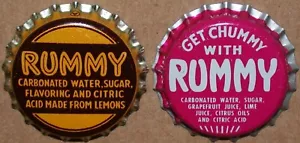 Vintage soda pop bottle caps RUMMY Collection of 2 different new old stock cond - Picture 1 of 3
