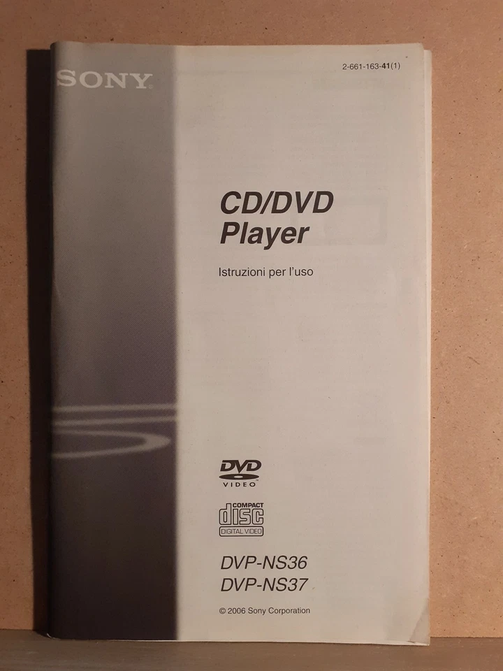 Cd/dvd player - istruzioni per l'uso - sony - dvp - ns36 / dvp - ns37 - Immagine 1 di 1