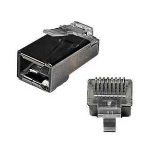 CAT5e/CAT6 RJ45 8P8C Pass Through Modular Plug shielded connector, 100pcs - Picture 1 of 7
