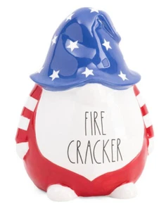Rae Dunn FIRE CRACKER GNOME  By Magenta Patriotic - 4th of July - Picture 1 of 1