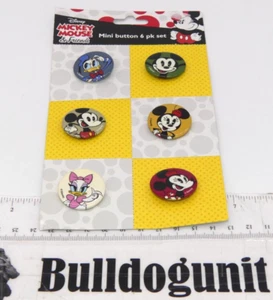 Disney Mickey Mouse & Friends Mini Button 6 PK Set Donald Minnie Daisy Duck - Picture 1 of 4