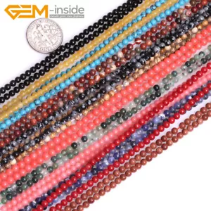 2mm 3mm 4mm Natural Gemstones Tiny Small Spacer Loose Beads For Jewellery Making - Picture 1 of 299