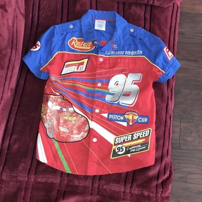 Disney Store Lightning McQueen Racing Botón Talla 5/6 Foto 1 de 4