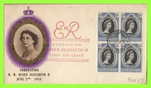 Bermuda 1953 QEII Coronation block & single on BPA First Day Cover - Picture 1 of 1