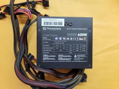 Thermaltake Smart TTP-0600NNFAG 600W 80+ ATX Power Supply PSU SP-600AH2NLG - Image 1 of 4
