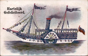 Hermosa postal vintage de arte de barco B205 - Imagen 1 de 2
